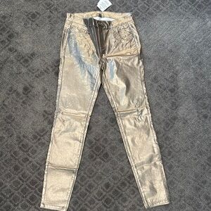 New York & Company Gold Skinny Jeans